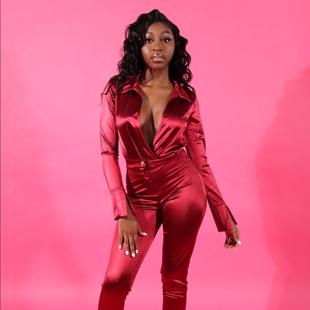Burgundy Pants Set
